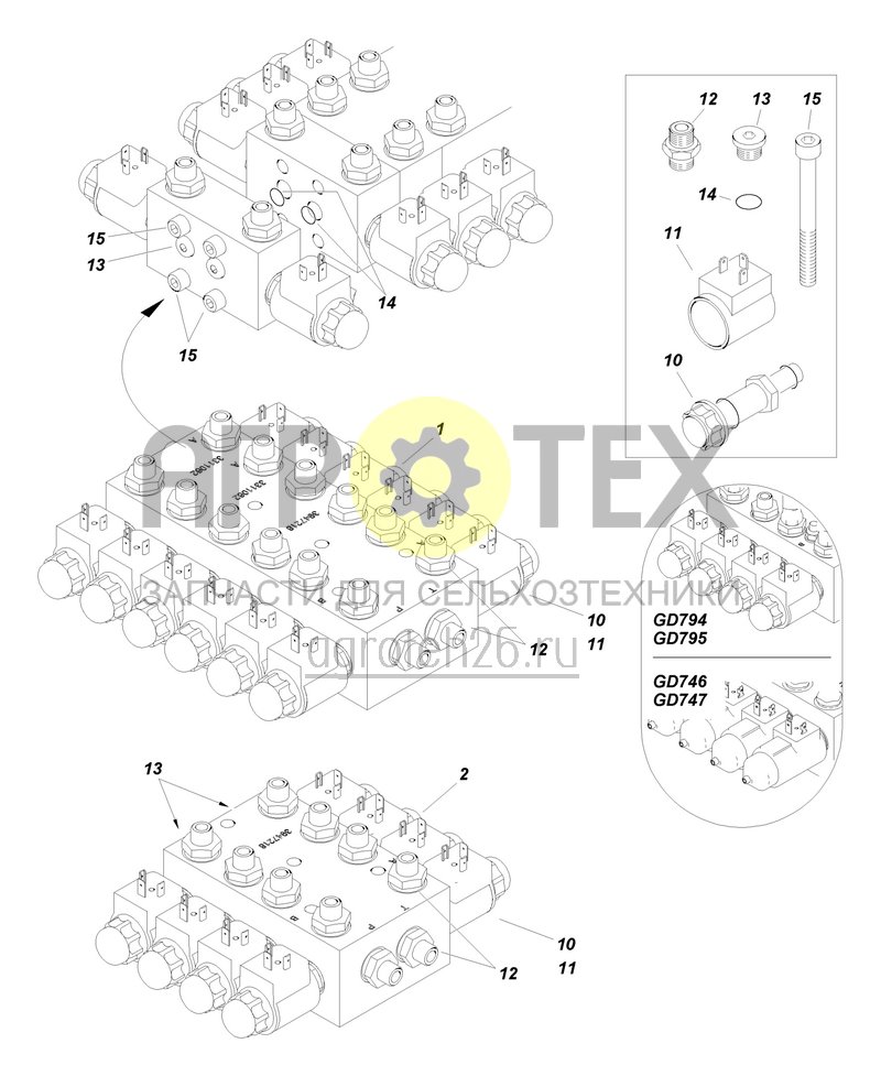 Чертеж  (RUS)Ventilblock 8-fach, 12-fach (ETB-004800) 