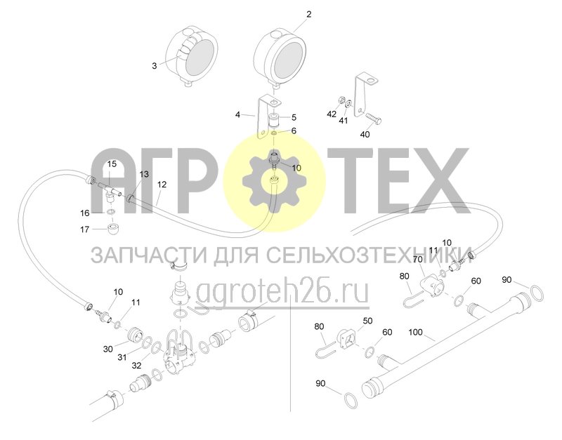 Чертеж  (RUS)Manometer zur Druckanzeige (ETB-004836) 