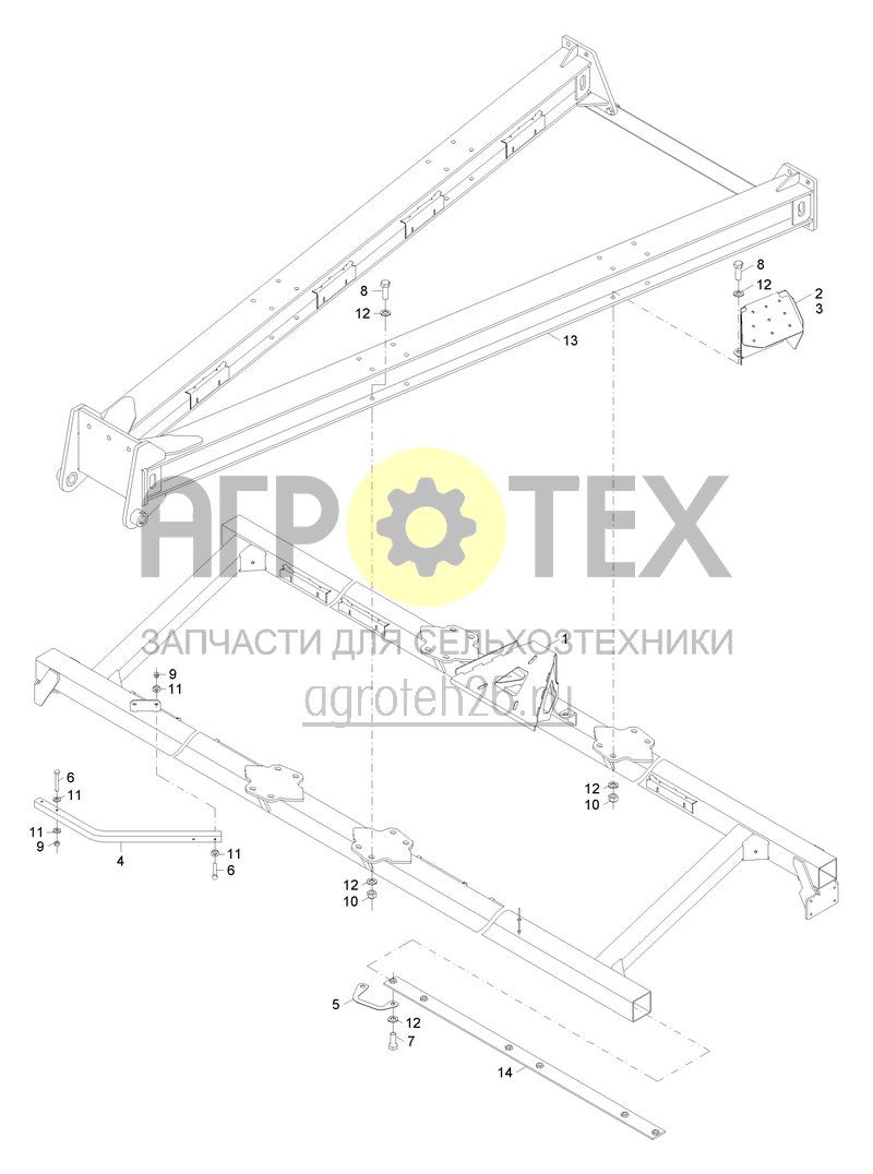  (RUS)Haupt- / Querrahmen DMC 4500 (ETB-004880)  (№13 на схеме)