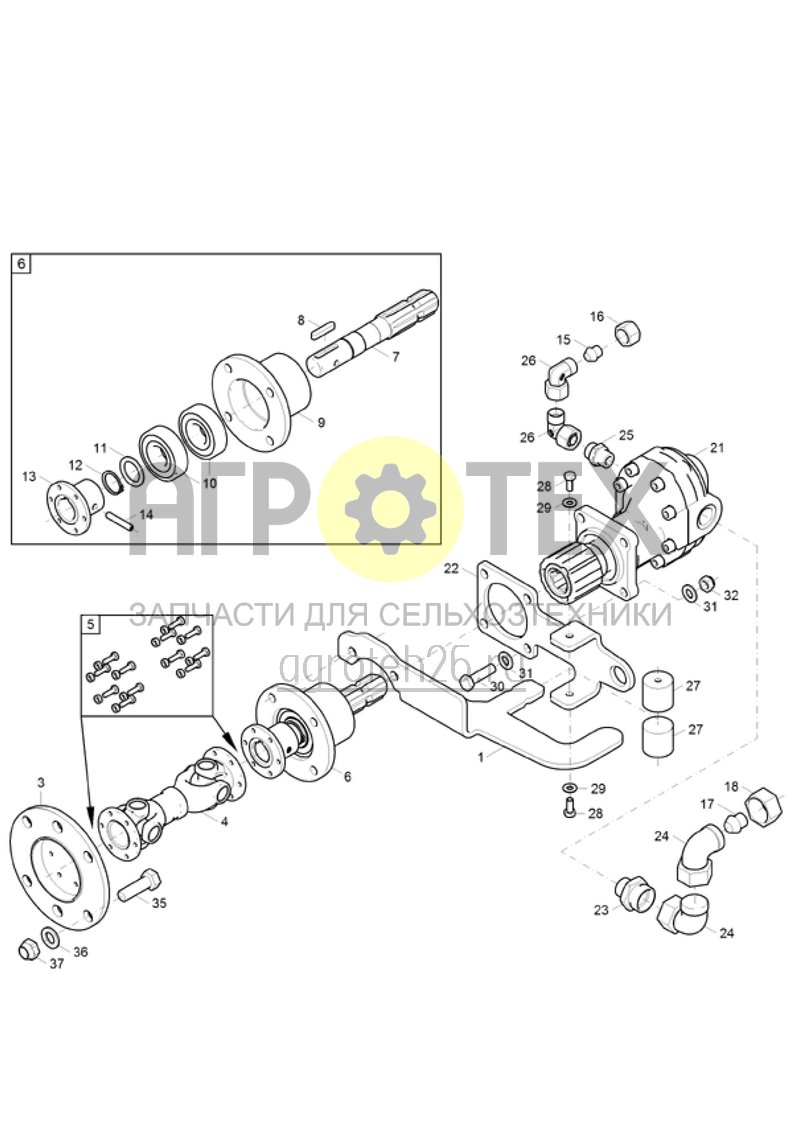 Чертеж  (RUS)Gebl?seantrieb Bordhydraulik K700 (3) (ETB-004919) 