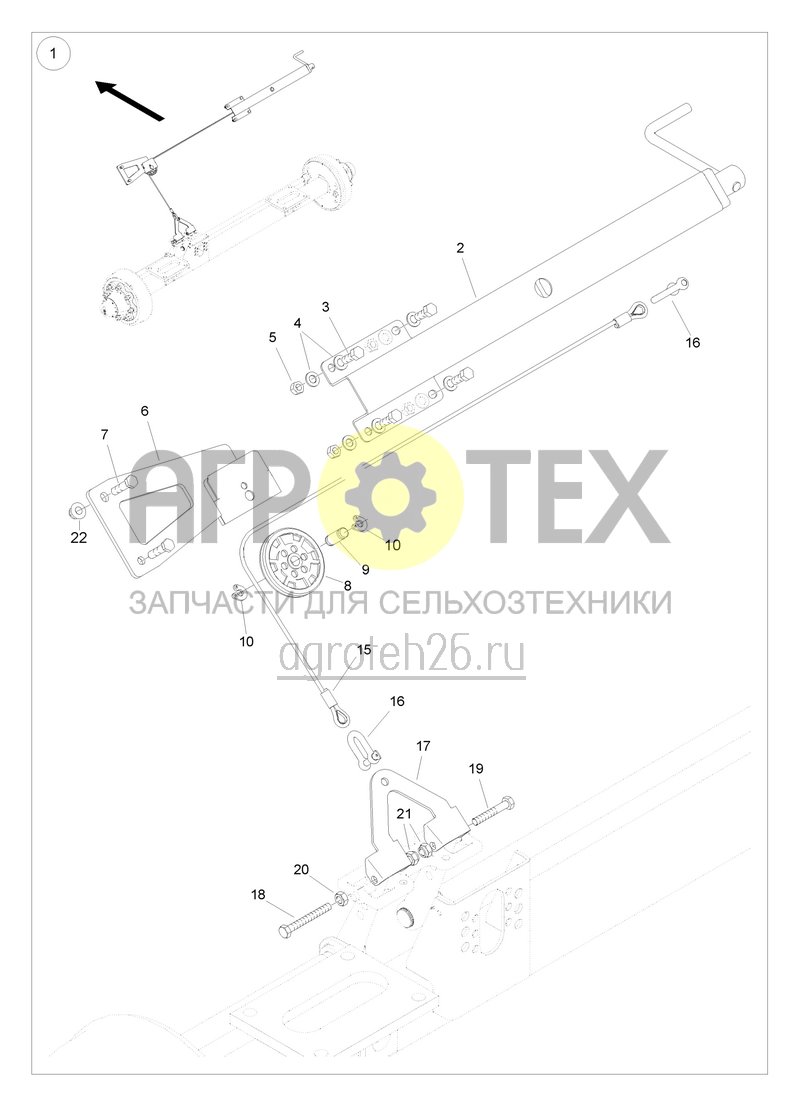  (RUS)BREMSACHSE MIT HANDBREMSE DMC 4200L (1) (ETB-005074)  (№7 на схеме)