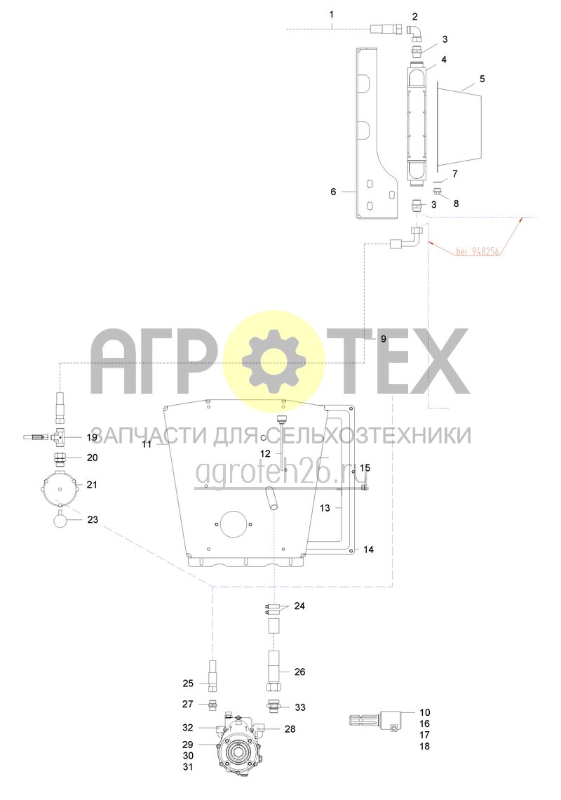 Чертеж  (RUS)Hydraulikplan: Anbausatz K?hler / Anbausatz Tank / Pumpeneinheit (ETB-005098) 