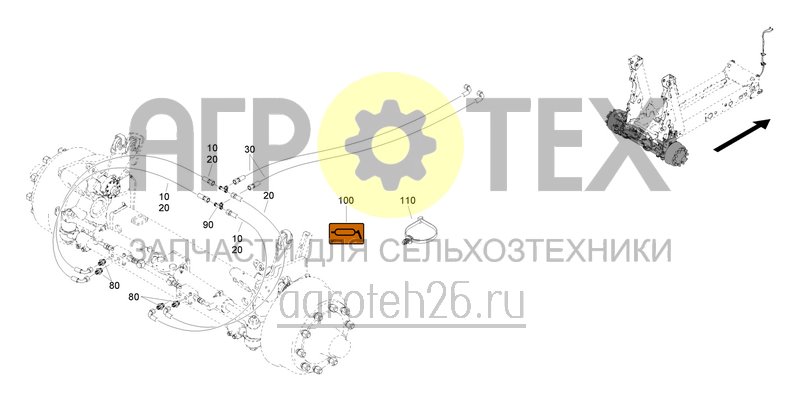 Чертеж  Управляемая ось расстояние между фланцами 1800 мм (7,5/6,5 т) (LA145/LA225) (ETB-005710) 