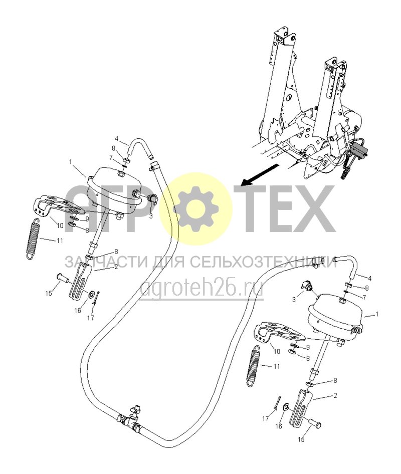 Чертеж  (RUS)Druckluftbremse Membranzylinder Typ 30 (ETB-005723) 