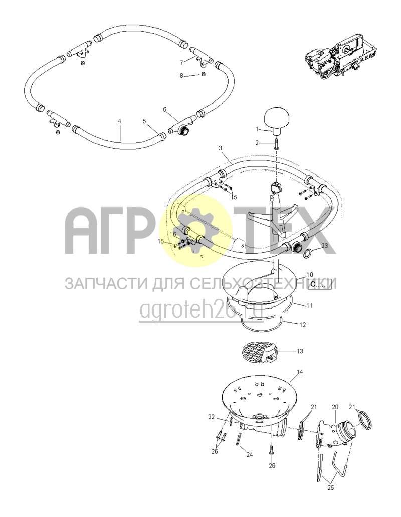 Чертеж  (RUS)Einsp?lbeh?lter - Ringleitung, Ablauf unten (ETB-005743) 