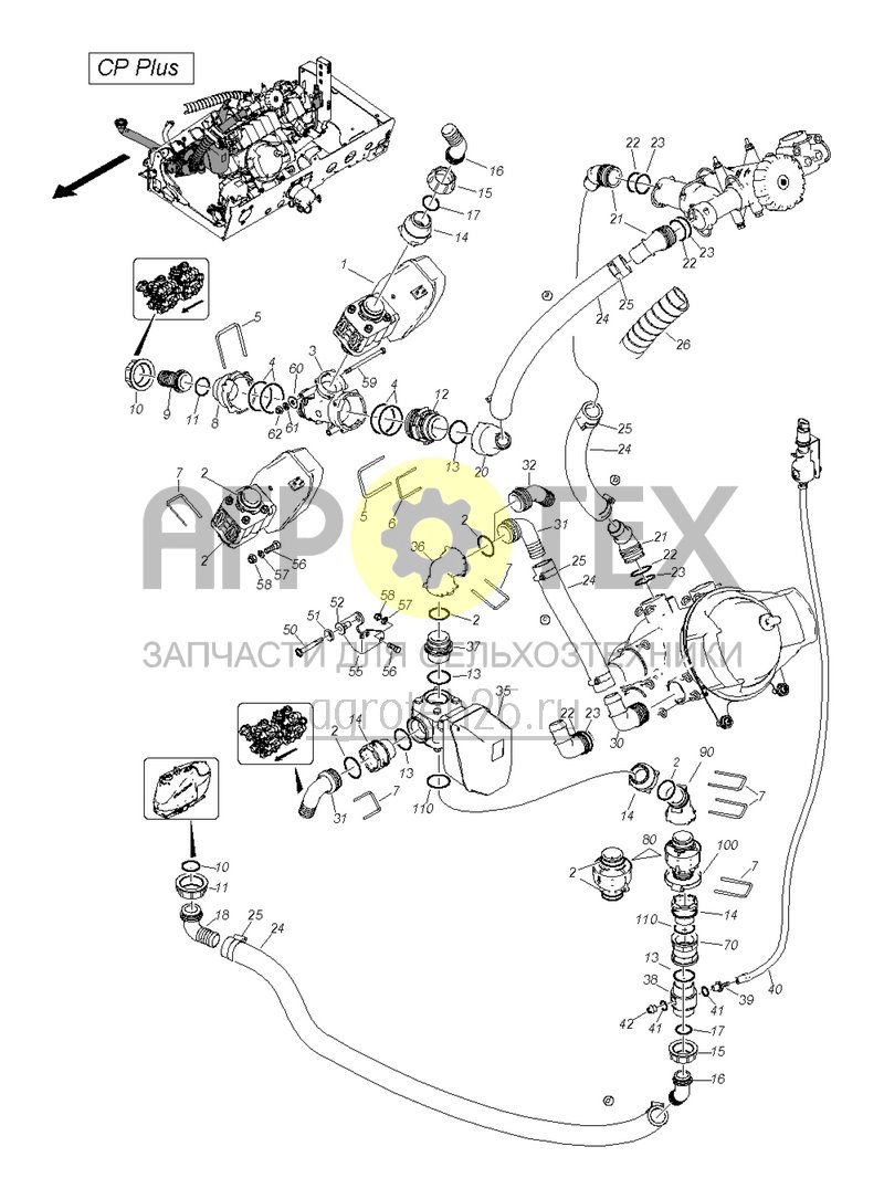 Чертеж  (RUS)CP Plus Druckpfad Injektor/R?hrwerk/Schl?uche DBV (ETB-005786) 