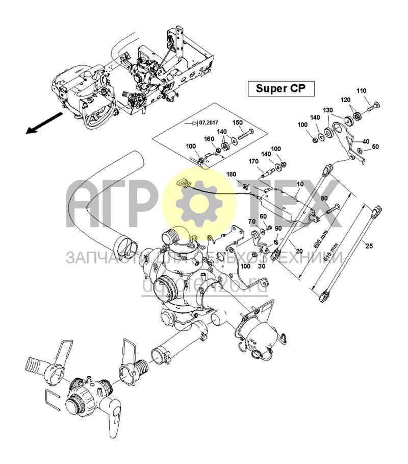  Привод всасывающего крана Super CP до 11.2020 (ETB-005797)  (№170 на схеме)