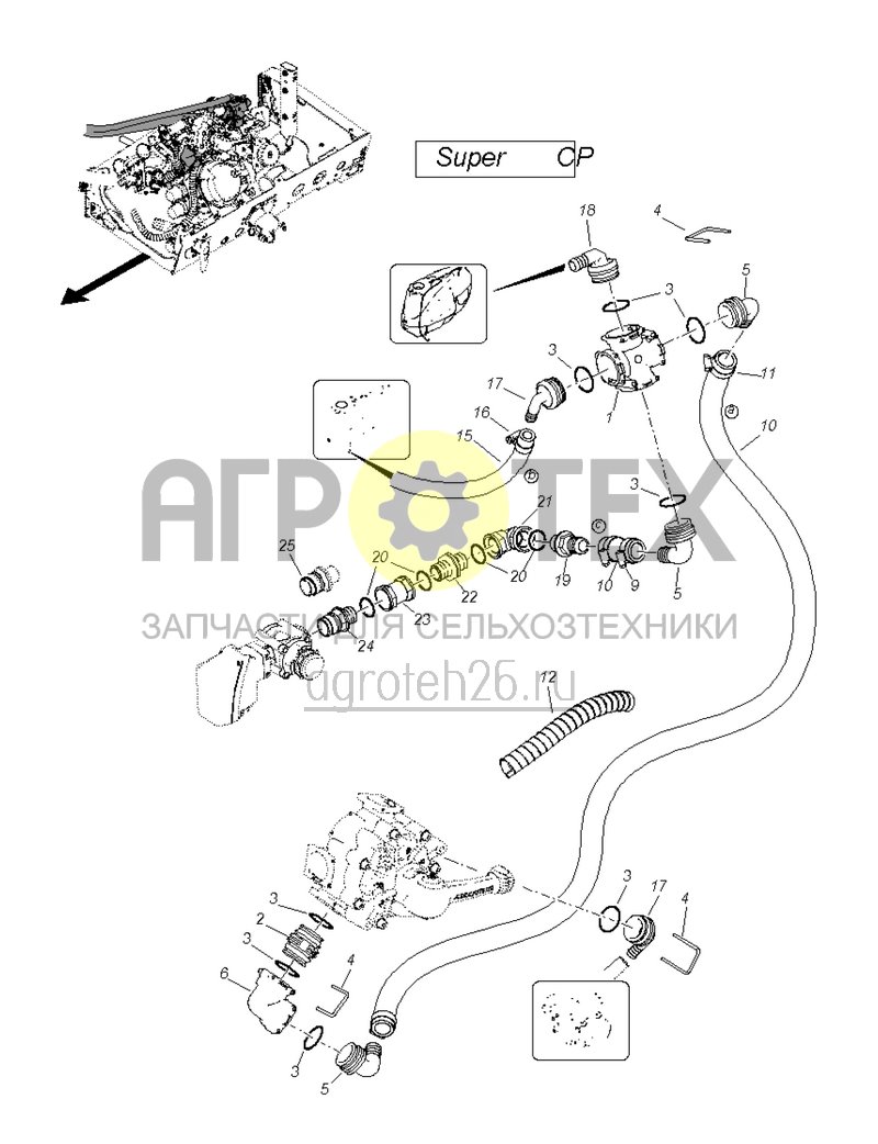  Super CP - шланги для очистки промывочной водой до 11.2020 (ETB-005805)  (№21 на схеме)
