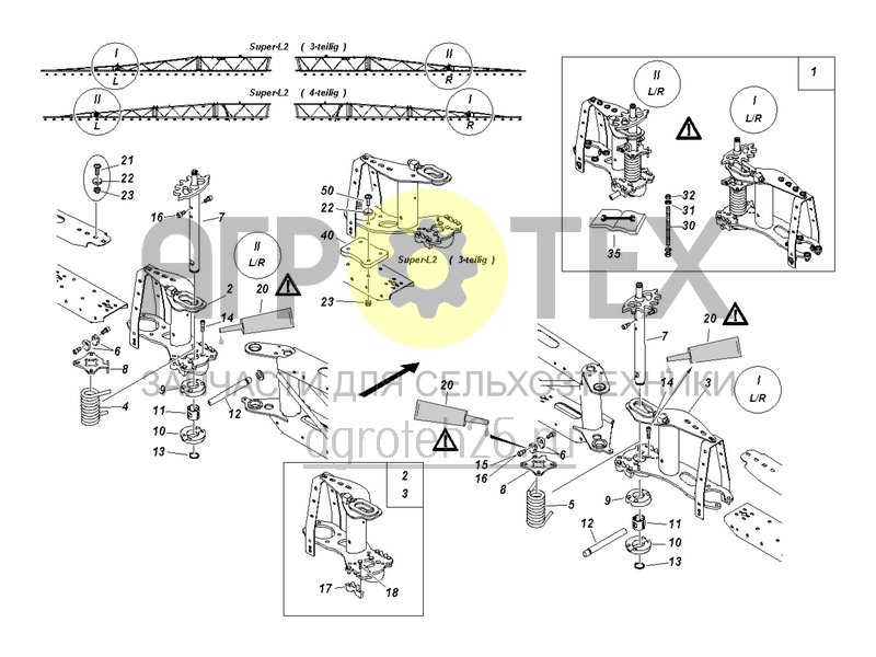  Отклоняющий шарнир L2 с 04.2019 и модернизационный комплект (ETB-005917)  (№21 на схеме)