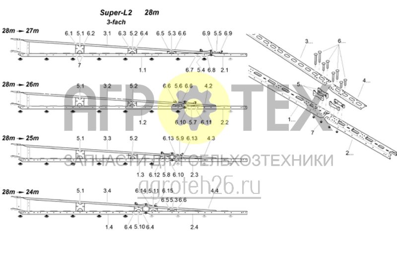 Чертеж  Укорочение на наружном шарнире 28 м ? 3-кратн. (ETB-005929) 