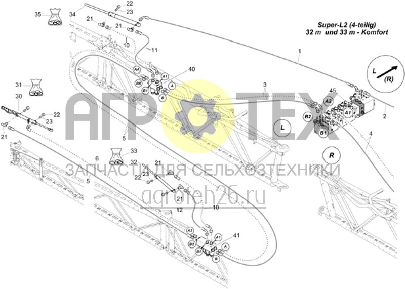 Чертеж  Система складывания Flex (4-секционная консоль) 32 м и 33 м (ETB-005982) 