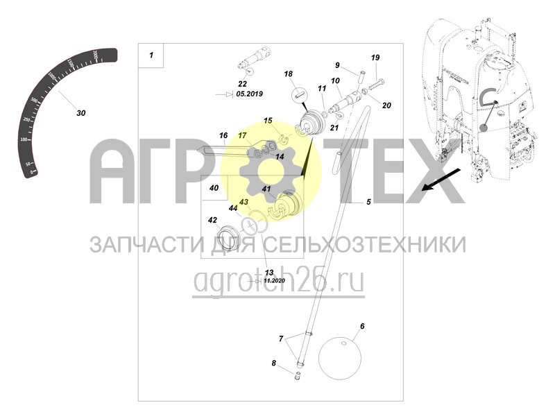 Чертеж  Индикатор уровня наполнения UF 1602 (ETB-006017) 