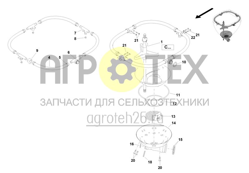 Чертеж  (RUS)Einsp?lbeh?lter - Ringleitung, Ablauf unten (ETB-006026) 