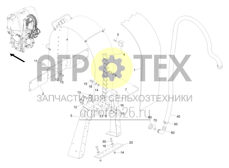  Пакеты электроники/подача энергии и возвратный шланг (ETB-006065)  (№80 на схеме)