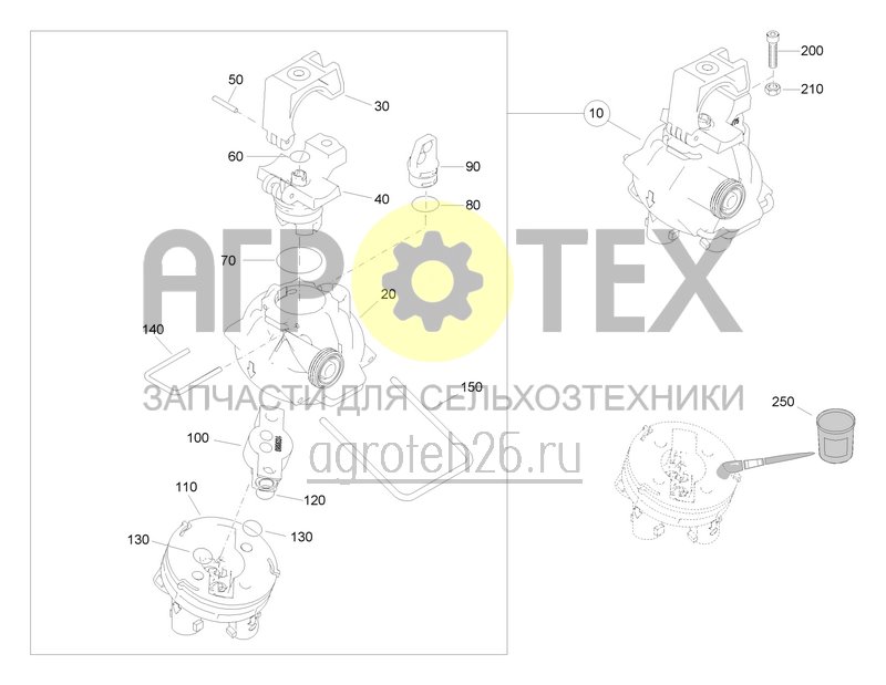 Чертеж  AmaSwitch корпус с 4 форсунками (ETB-006162) 