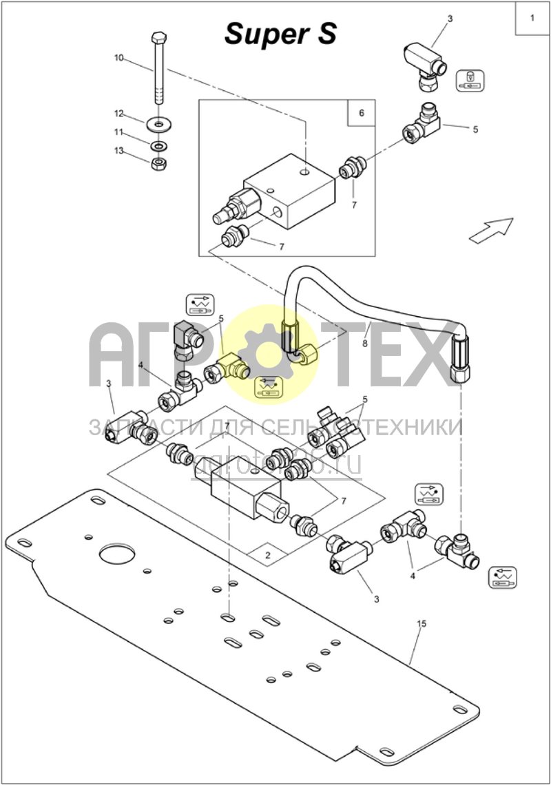 Чертеж  Блок клапанов Super-S (ETB-006340) 