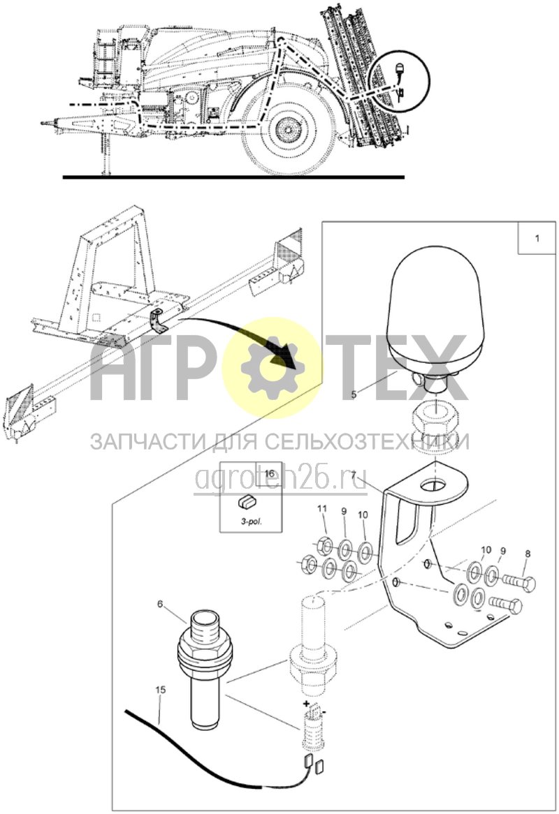 Чертеж  Проблесковый маячок на Super-S (ETB-006380) 