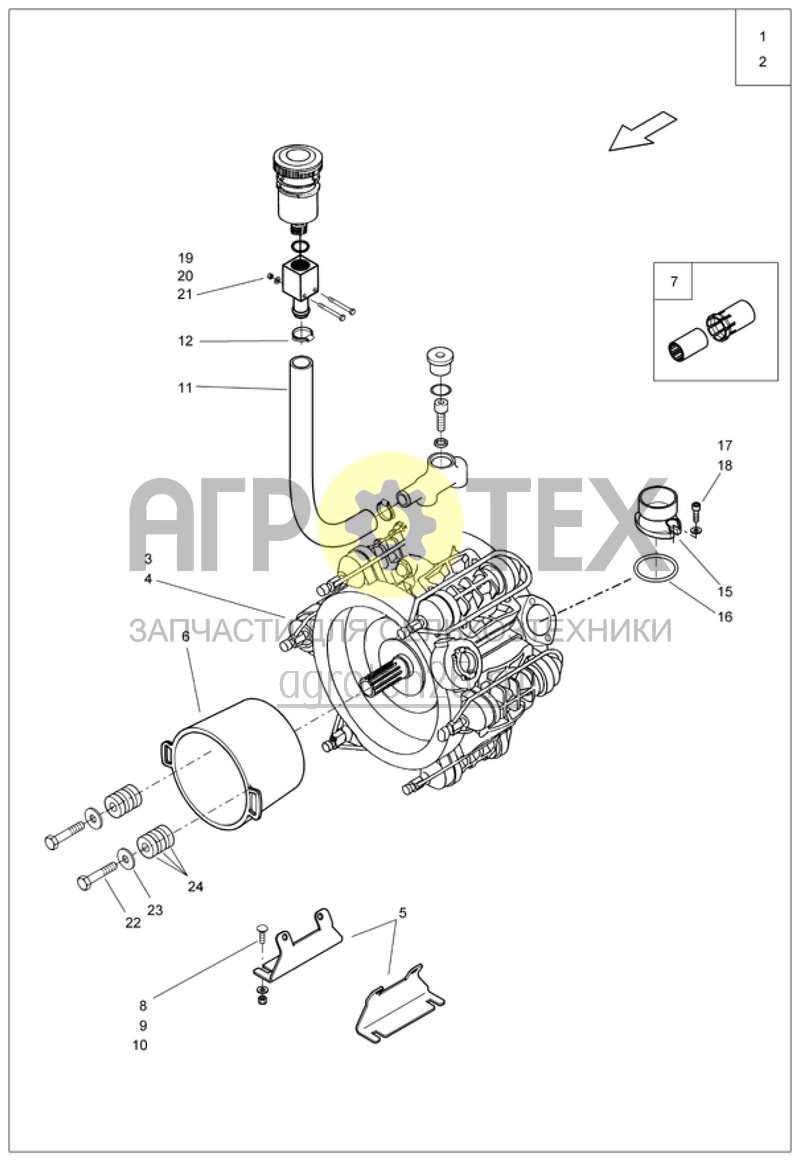 Чертеж  оснащение насоса 210 l/min / 250 l/min (ETB-006455) 