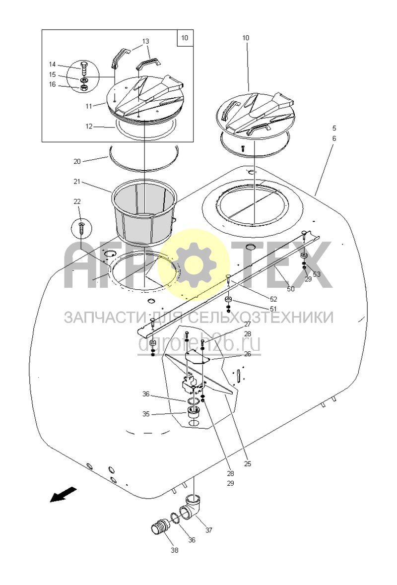 Чертеж  Fass / Deckel / Sumpfblech (ETB-006575) 