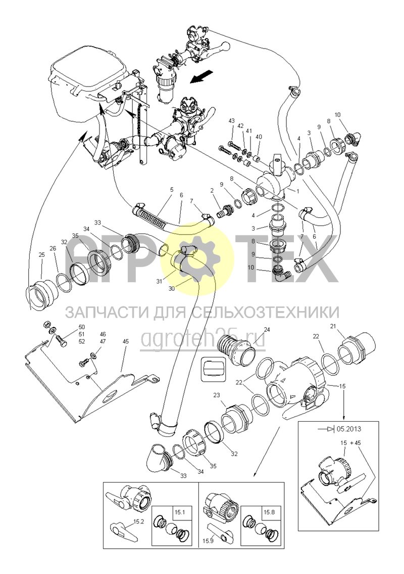 Чертеж  Einsp?lbeh?lter Anschl?sse (ETB-006586) 