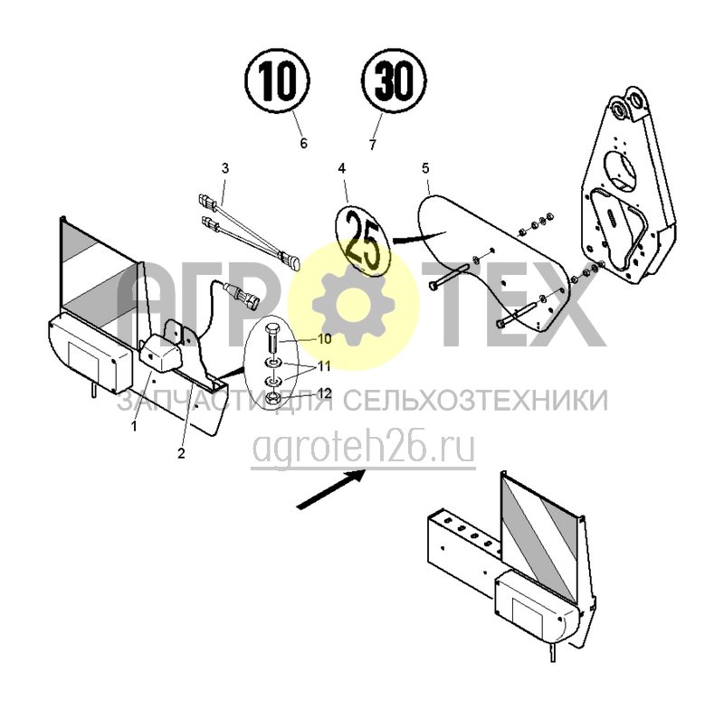 Чертеж  (RUS)Kennzeichenbeleuchtung (ETB-006662) 