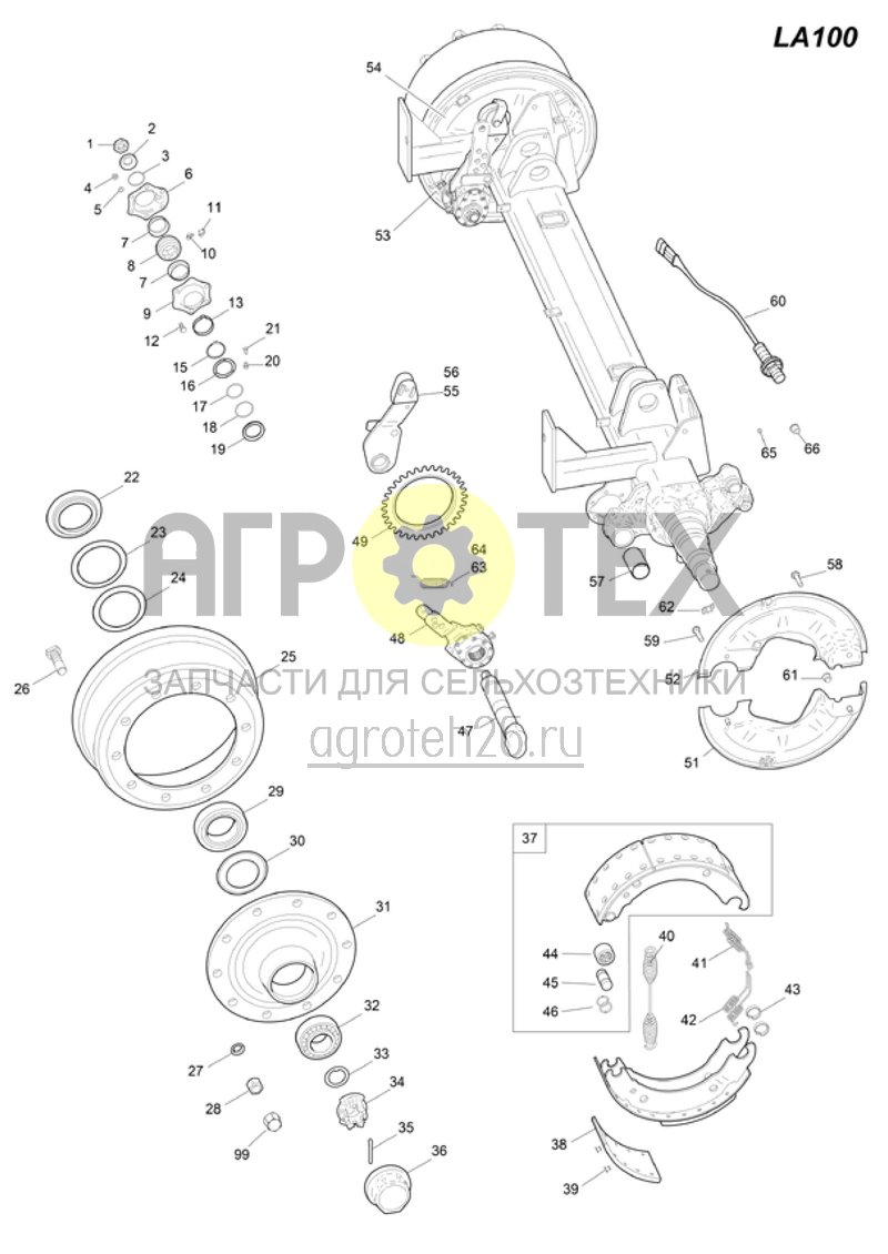 Чертеж  Achse starr (9,5t / 8t) 1,8 m Flanschma? 2000mm (ETB-006703) 