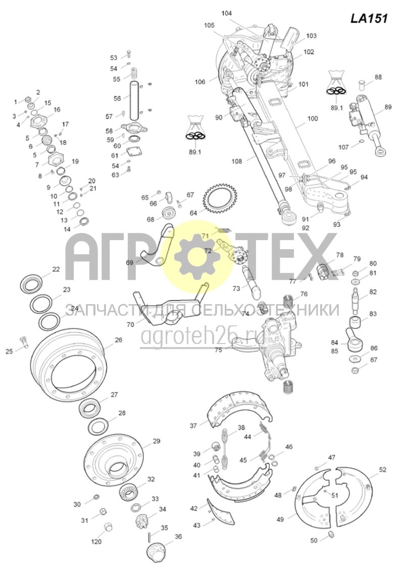 Чертеж  Achse gelenkt mit Trail-Tron (7,5t / 6,5t) Flanschma? 2000mm (ETB-006704) 