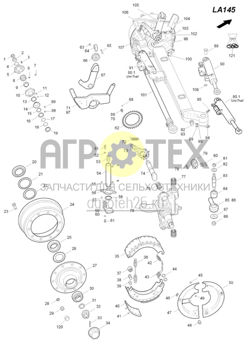 Чертеж  Achse gelenkt mit Trail-Tron (7,5t / 6,5t) Flanschma? 1800mm (ETB-006708) 