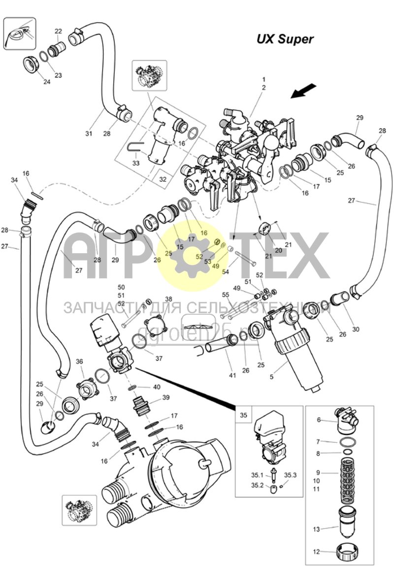 Чертеж  Br?hearmatur UX Super Druckfilter / Druckventil (ETB-006740) 