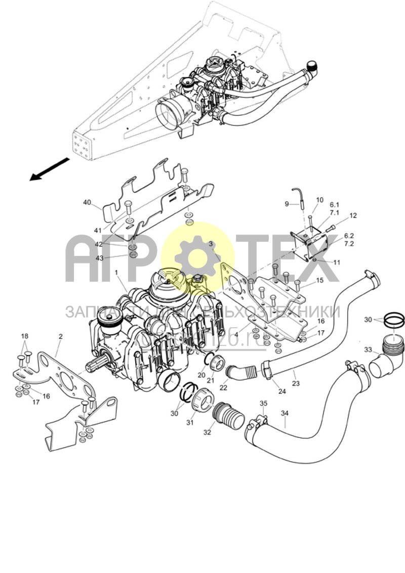 Чертеж  (RUS)Pumpenausr?stung 380l/min f?r offene Zugmauldichsel (ETB-006793) 