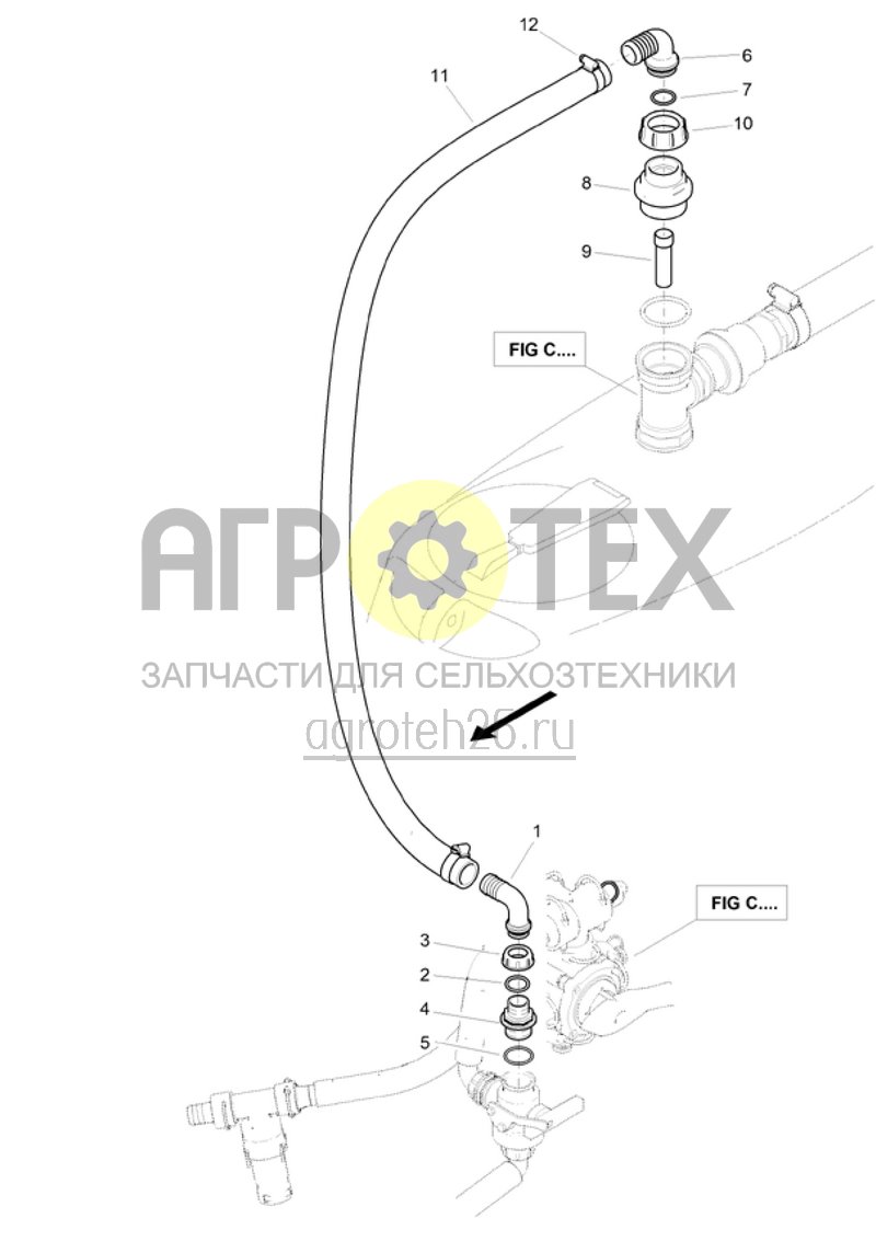 Чертеж  (RUS)Injektorschlauch f?r Pumpenausr?stung 380 l/min (ETB-006794) 