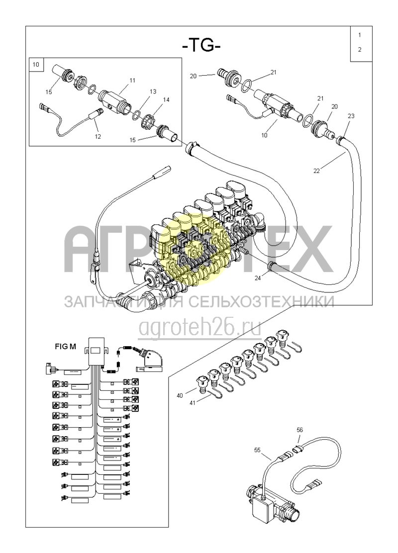 Чертеж  Шланговый пакет UX арматура (ETB-006804) 