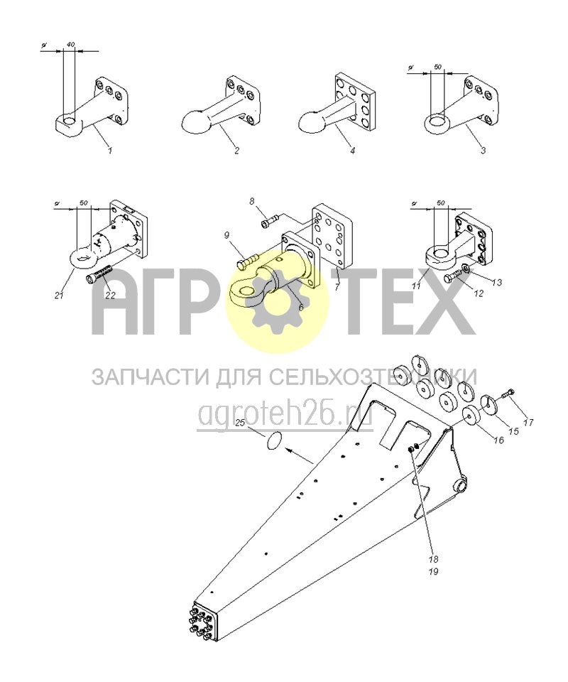 Чертеж  Zug?sen / Zugkugelkupplungen / Anbauteile Deichseln (ETB-006824) 