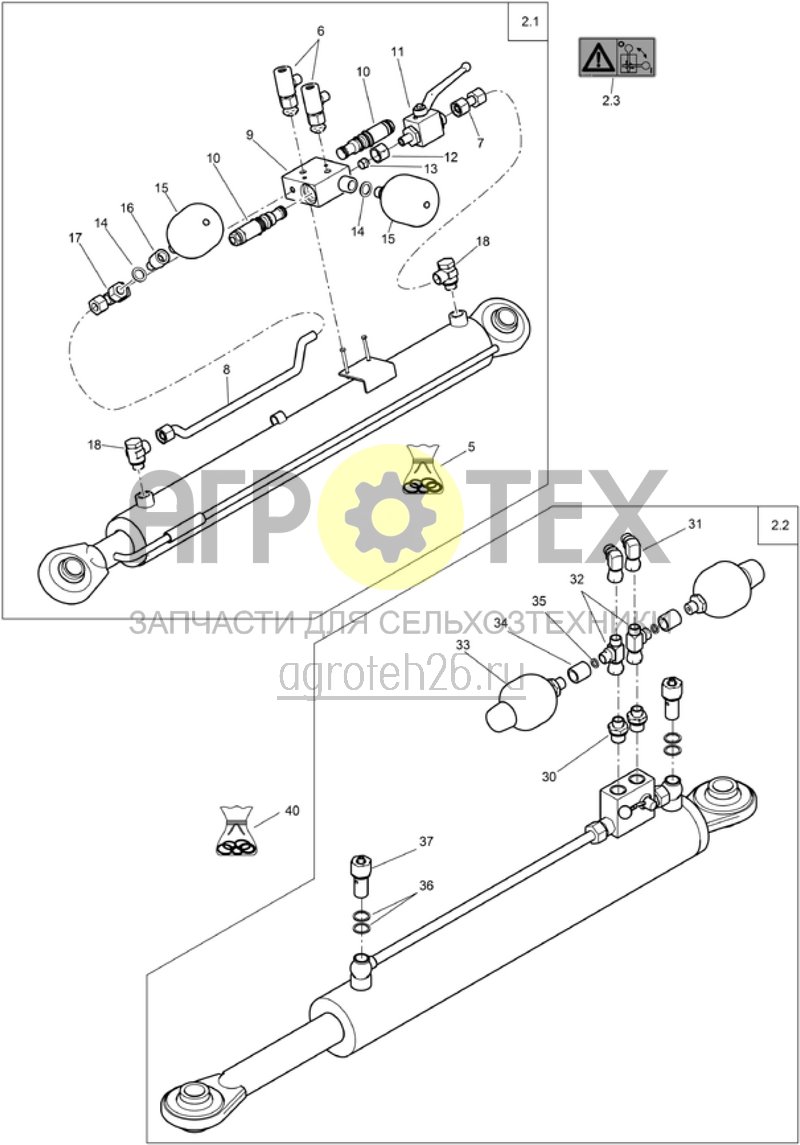 Чертеж  Trail Tron f?r gelenkte Deichsel - Zylinder (ETB-006828) 