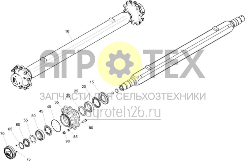 Чертеж  Бестормозная ось (LA224) (ETB-006939) 