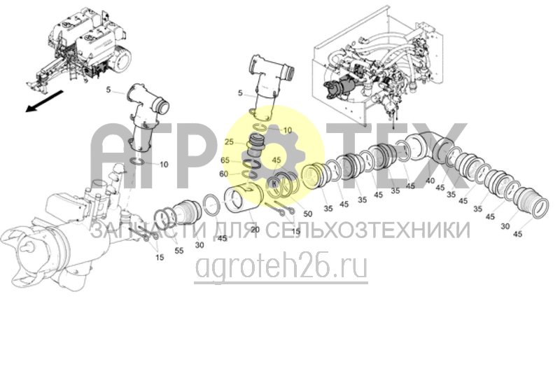 Чертеж  Управляющая арматура слева - всасывающий фильтр (2) (ETB-006956) 