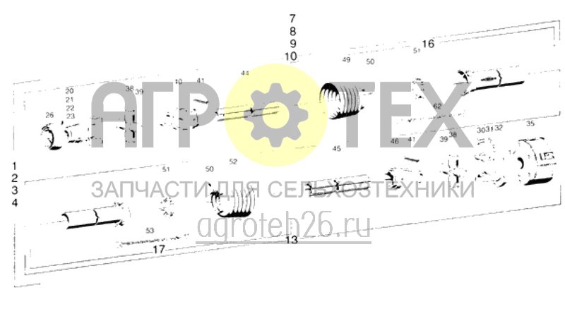 Чертеж  карданный вал с фрикционным сцеплением W2500-SC25/1-1410-EK96/4 (ETB-007090) 