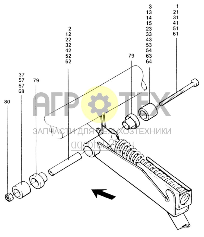 Чертеж  опора сошника RPD/AD 301 PN и RPD/AD 401 PN (ETB-007190) 