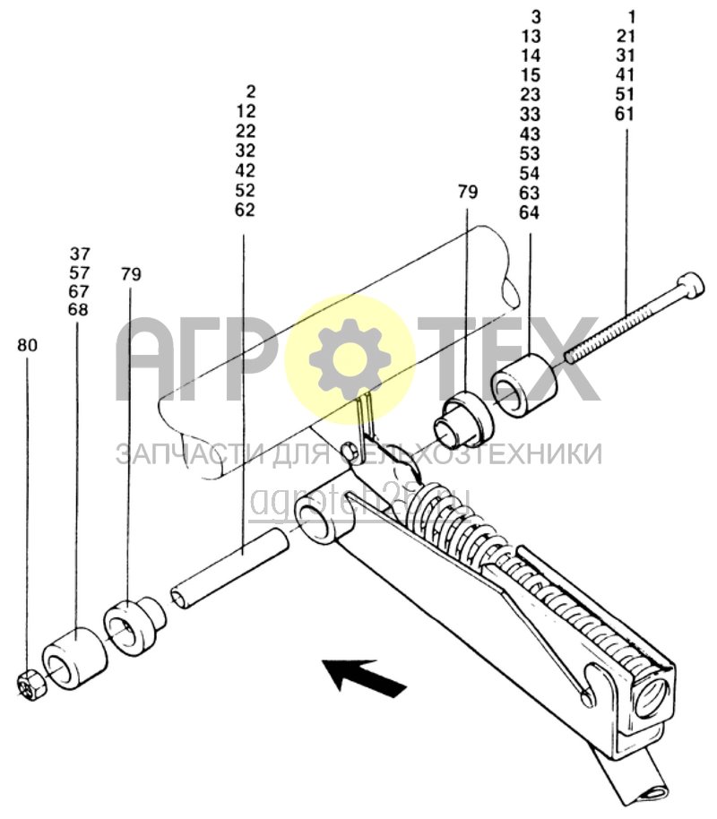 Чертеж  опора сошника RPD/AD 301PR и RPD/AD 401PR (ETB-007198) 