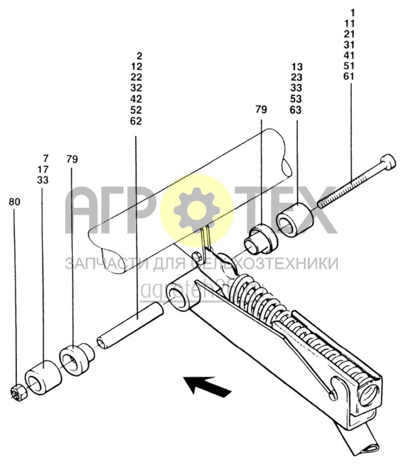 Чертеж  опора сошника RPD/AD-SR и RPD/AD-ER (ETB-007199) 