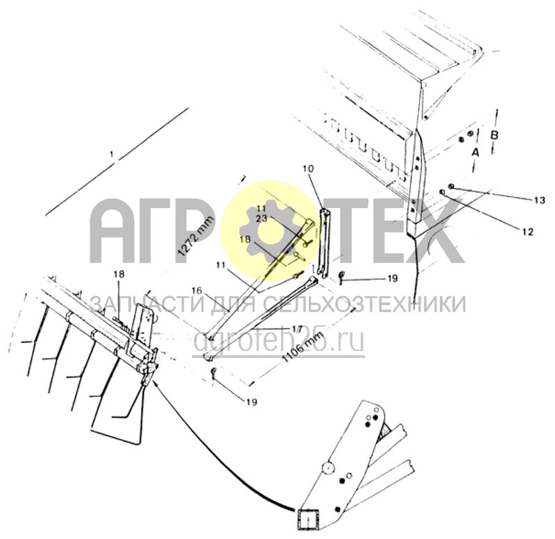 Чертеж  загортачи Exakt II крепление к бороне (2/2) (ETB-007225) 