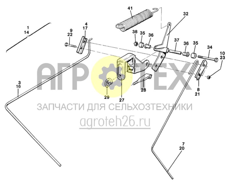  элемент бороны снаружи, 2-е исполнение к бороне (ETB-007305)  (№14 на схеме)