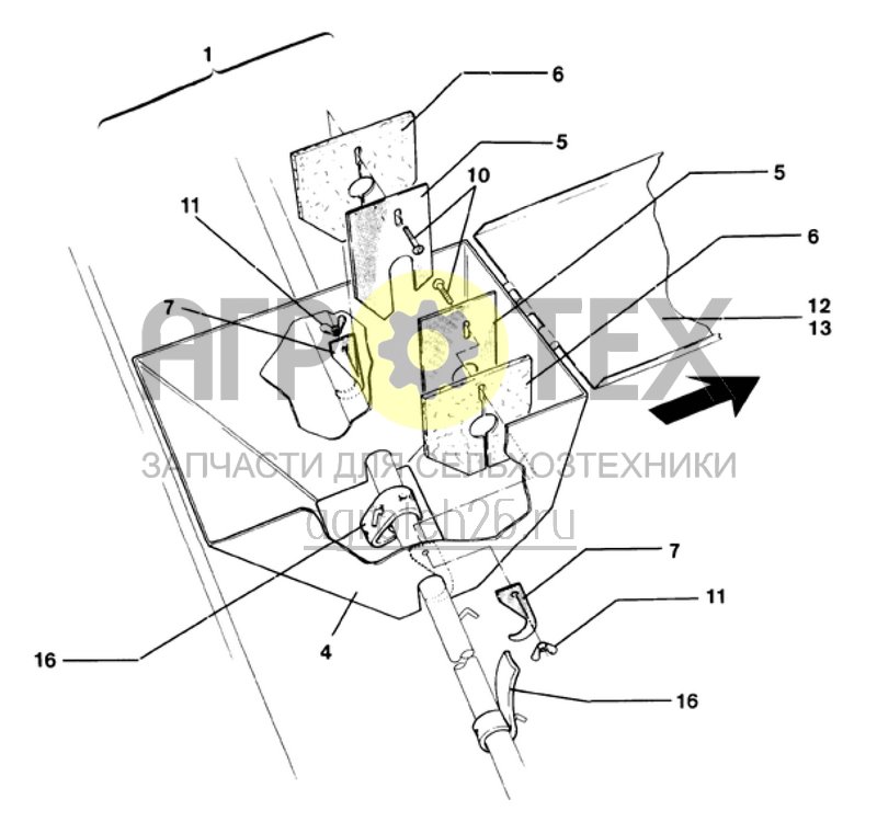 Чертеж  вставной ящик (к сеялке) (ETB-007313) 