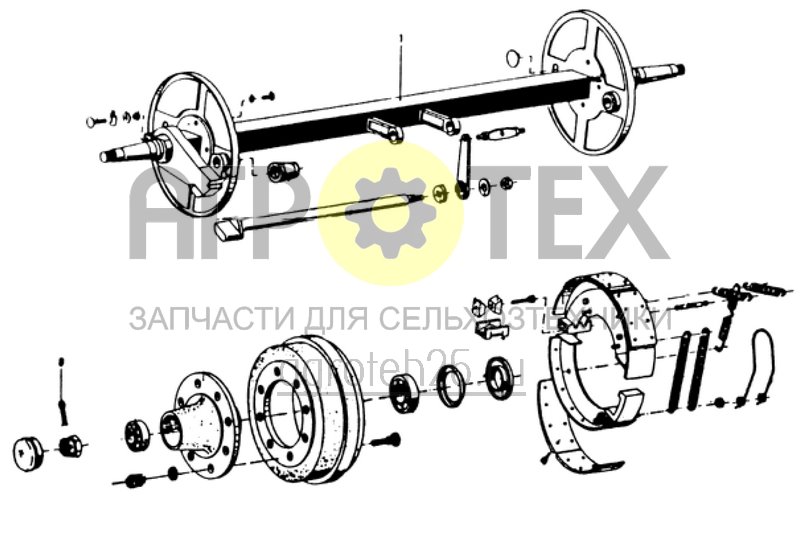 Чертеж  томозная ось ERA-KV 8008 (1/2) (ETB-007385) 