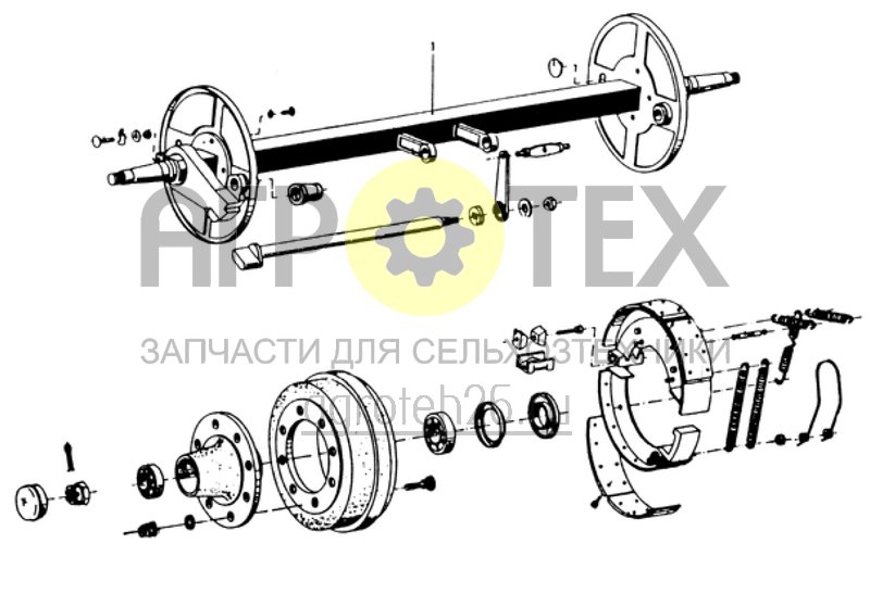 Чертеж  томозная ось ERA-KV 8008 (1/2) (ETB-007386) 