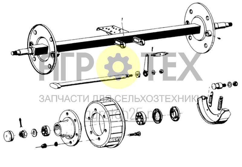 Чертеж  томозная ось PBA 7008 (2/2) (ETB-007388) 