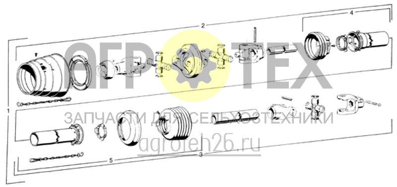 Чертеж  карданный вал WWE 2380-SD15-1010 (ETB-007396) 