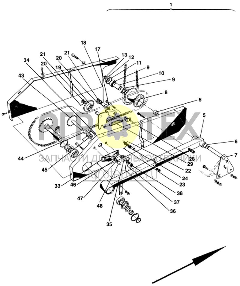 Чертеж  опора для приводного колеса (1/2) (ETB-007619) 