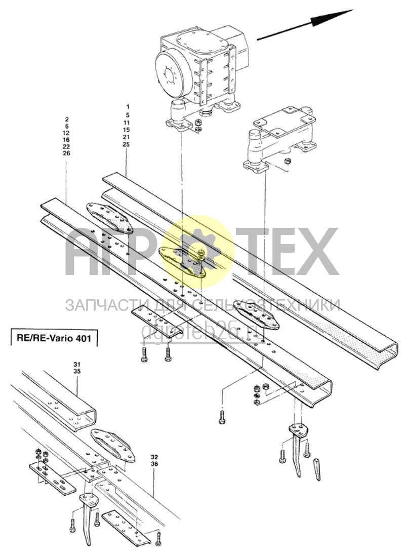 Чертеж  пружинная балка RE/RE-Vario (ETB-007702) 