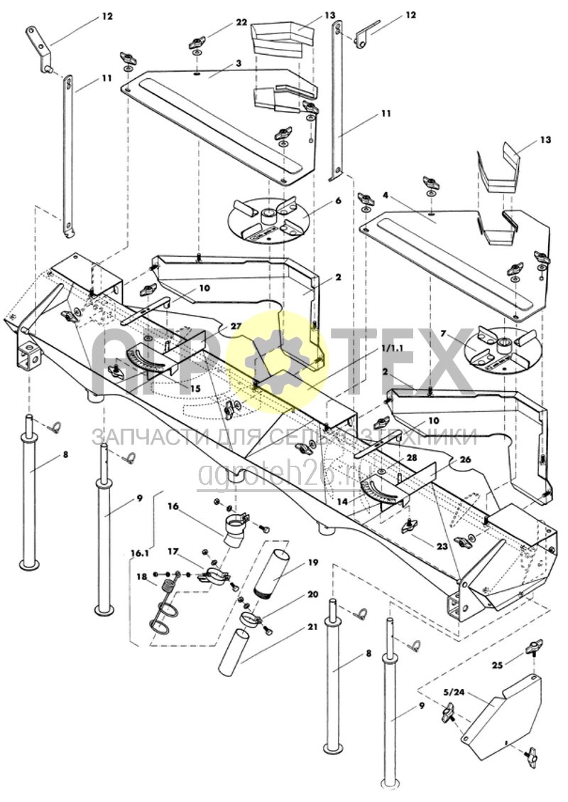  средняя воронка для разбрасывателя R4, R6, R8 (ETB-007826)  (№23 на схеме)